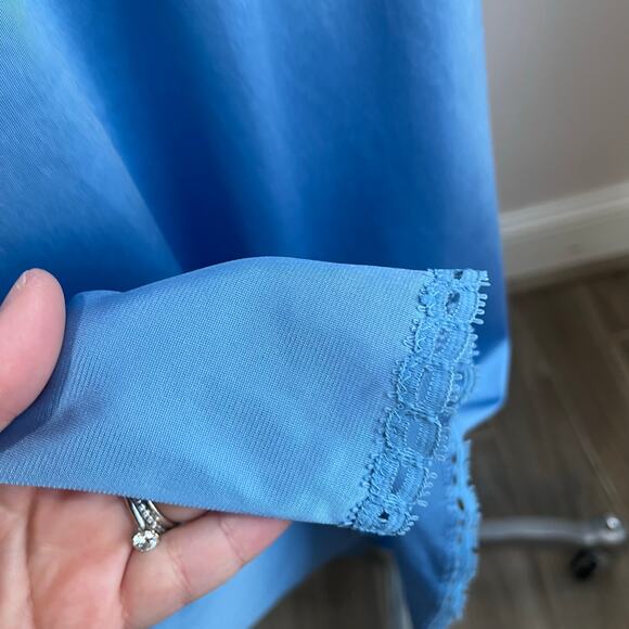 Vanity Fair Vintage Blue Nylon Nightgown & Robe Set Long Maxi Size 34 - Picture 8 of 13